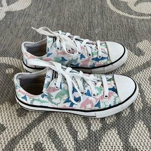 Converse All Star Shark Print Junior Sneakers- Size 3